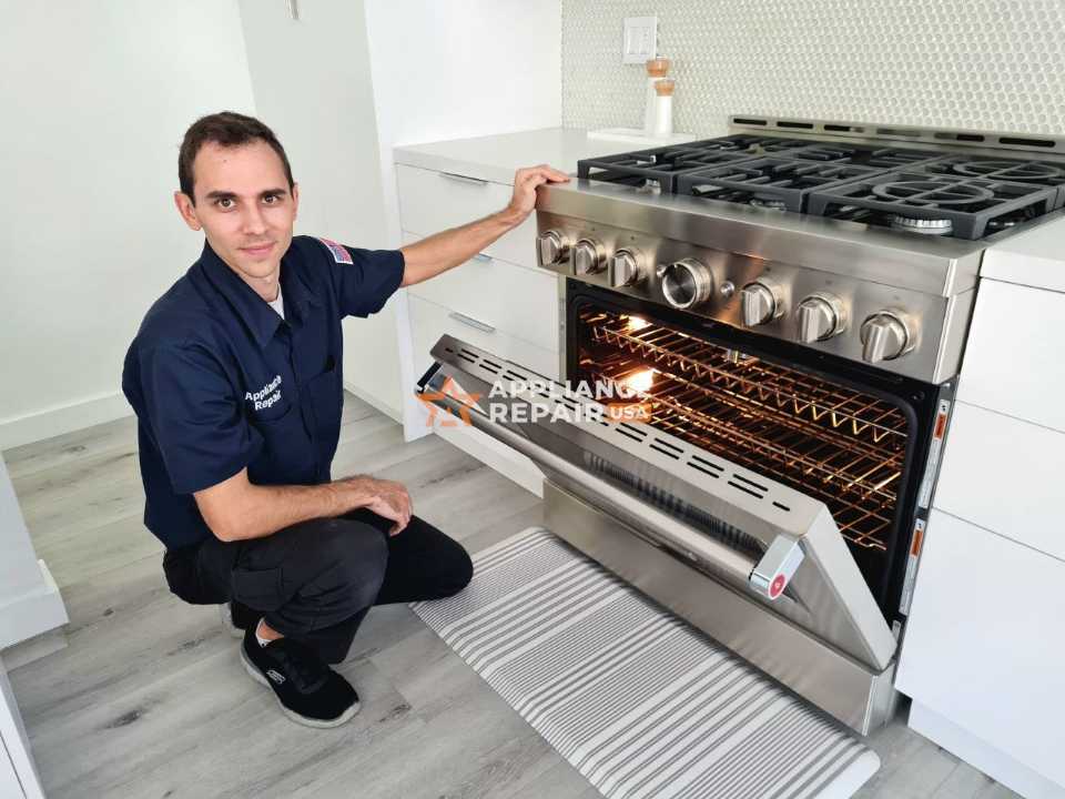 Cooktop repair service by a professional technician